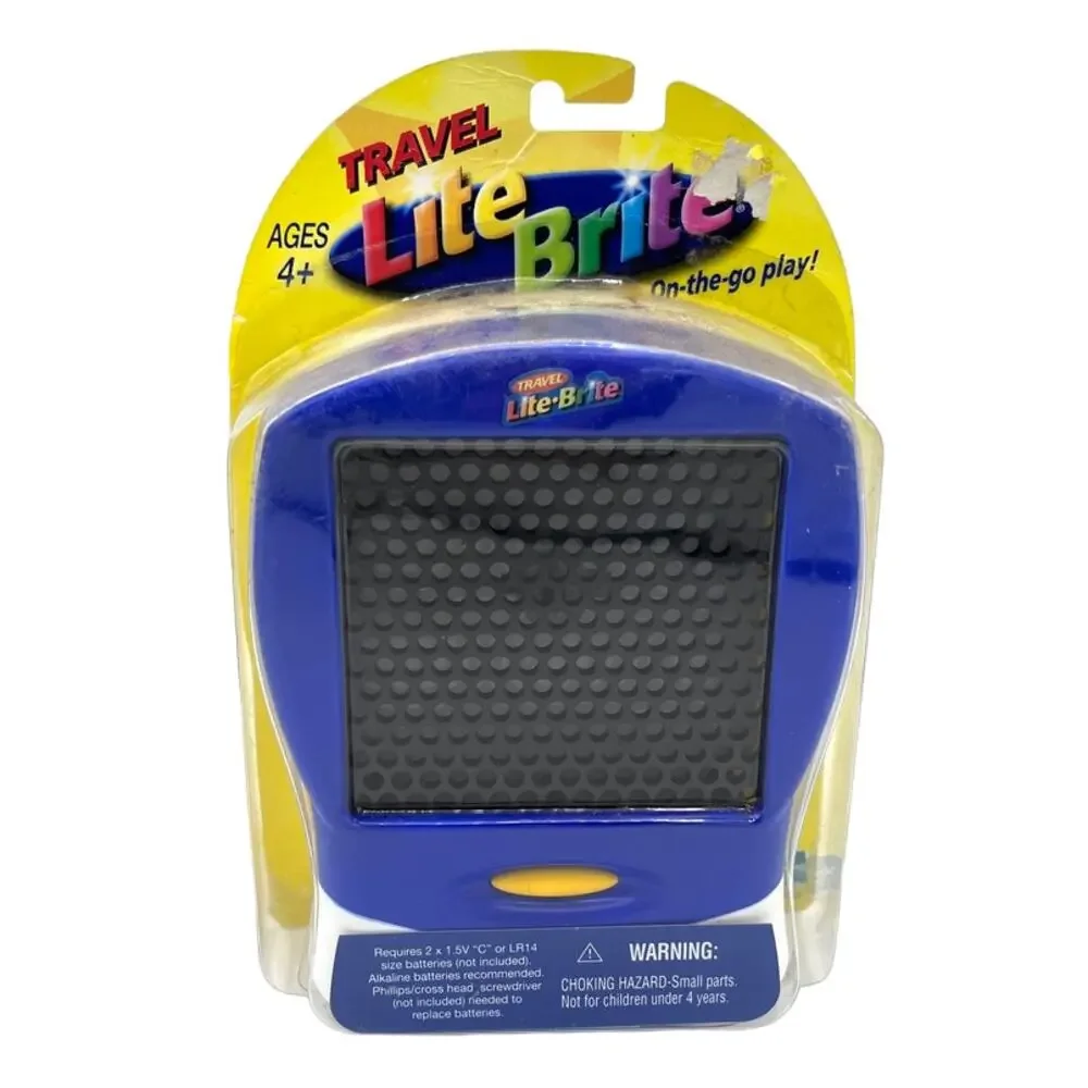 2003 LITE BRITE Travel Size Blue Handheld 120 Pegs Included Hasbro SEALED